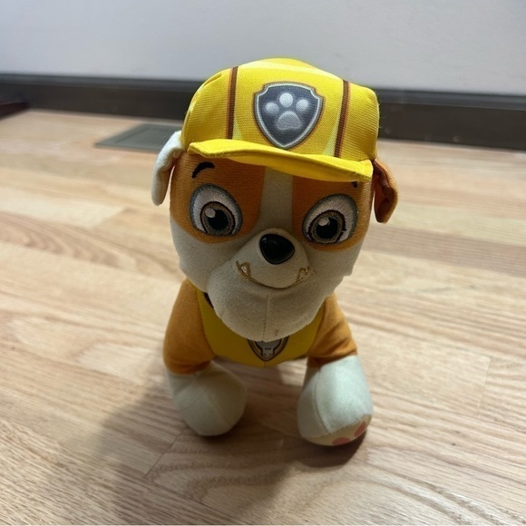 Paw Patrol Rubble Plush Stuffed Animal Dog Yellow Kids Toy - Picture 2 of 7